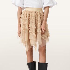 All Saints Jayde Ruffled Tulle Mini Skirt size 2 NWT